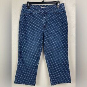 Chicos Women's Platinum Polka Dot Cropped Jeans 28x20 Chico's size 1 stretch